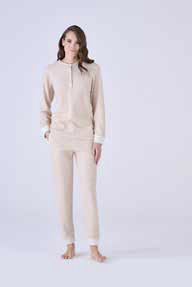 Pigiama serafino in punto milano a costina Pigiamiamoci - immagine 4