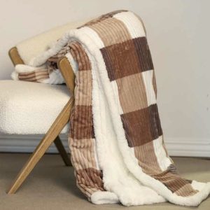 Plaid in pelliccia Fantasia Quadri cuoio Admas