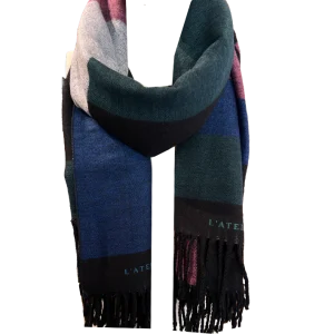 Sciarpa donna multicolor con frange