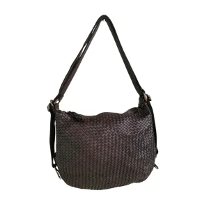 2way Zaino / Borsa in Vera Pelle Intrecciata Sauvage Vintage Made In Italy SS219