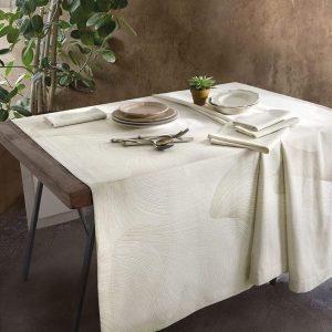 Servizio da tavola in raso jacquard VALLESUSA Zante bianco
